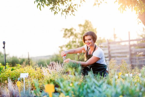 Community gardener working in a Neasden garden